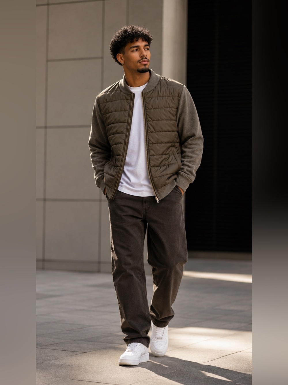 Men's Barbour quilt sweater jacket